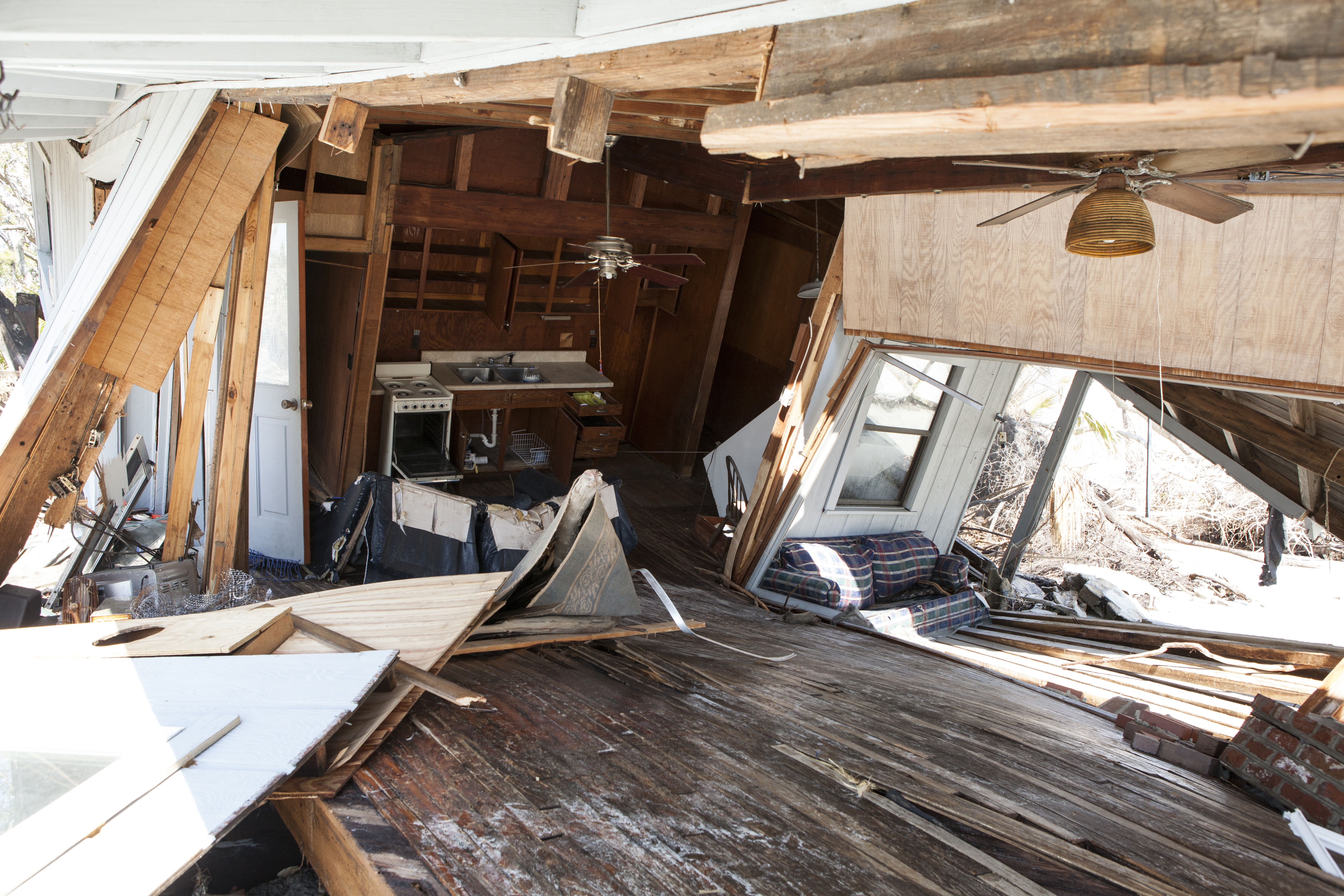 Destroyed home after storm